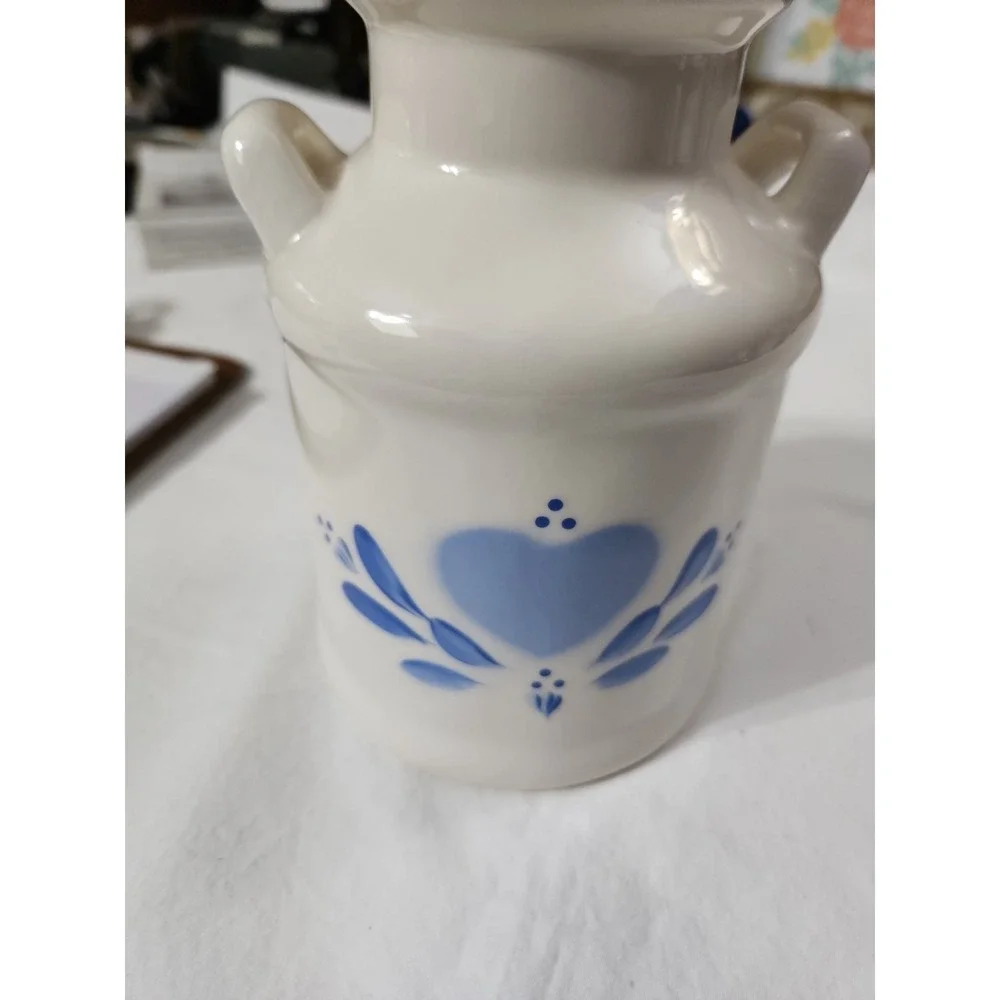 Milk Can Vase With Blue Hearts By Lasting Products